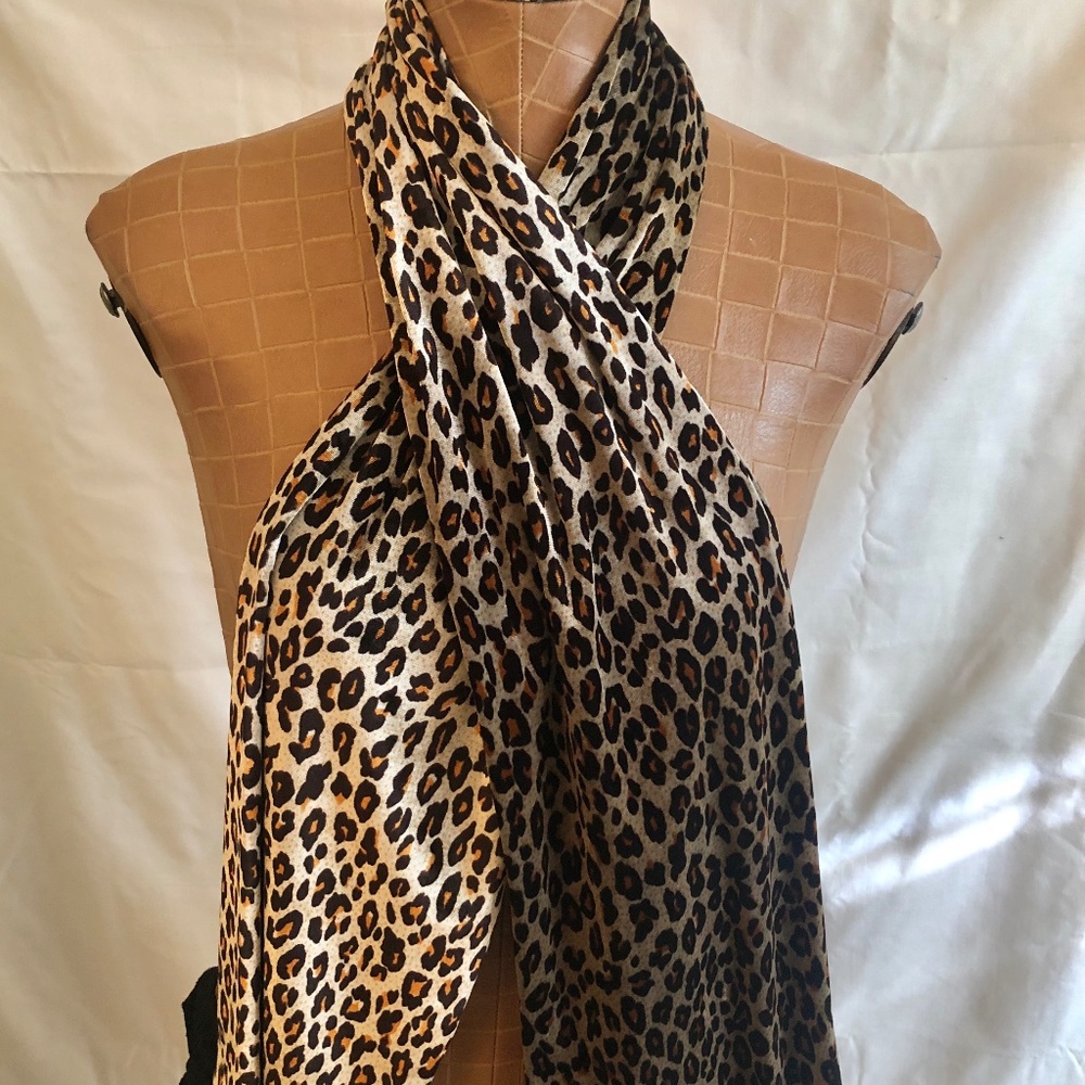 Velvet Animal Print Scarf/Wrap Never Worn